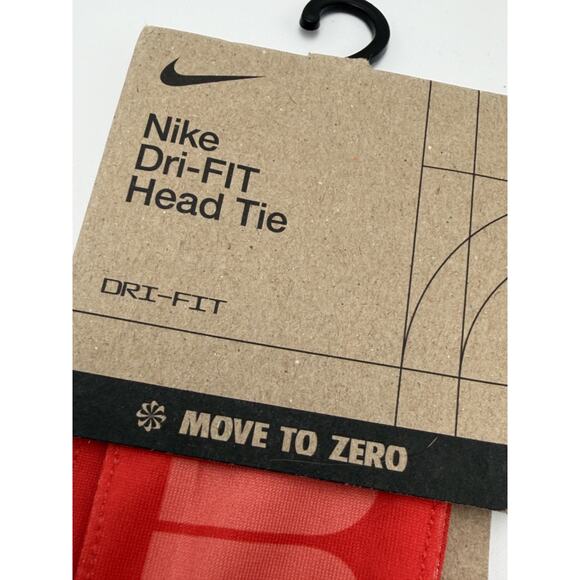 NIKE DRI-FIT Fury Headband MOVE TO ZERO Adult Unisex Red Headband - Picture 2 of 5